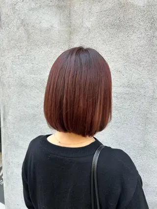 ミディアム カラー 顔周りカット ピンク カラー♡りりのヘアスタイル