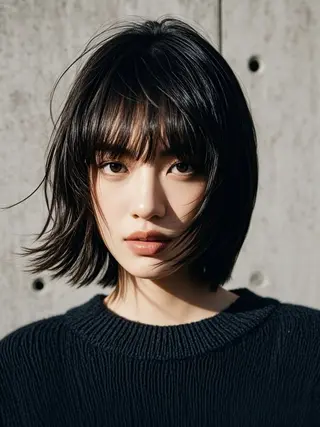 ミディアム ウルフカット 811 大阪梅田 ウルフのヘアスタイル