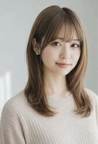 ミディアム 服部 楓のヘアスタイル