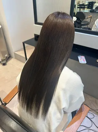 ロング パーマ 縮毛矯正/カット/ 韓国ヘア/蛯原🍤のヘアスタイル