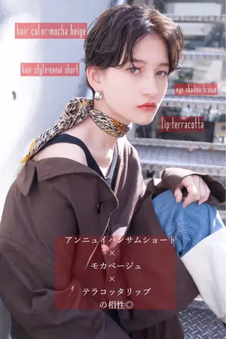 ショート カラー サイエンスアクア/艶 髪/レイヤー/清水のヘアスタイル