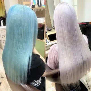 ロング カラー 🌈派手髪ハイトーン 🌈鈴木亮太🌈のヘアスタイル