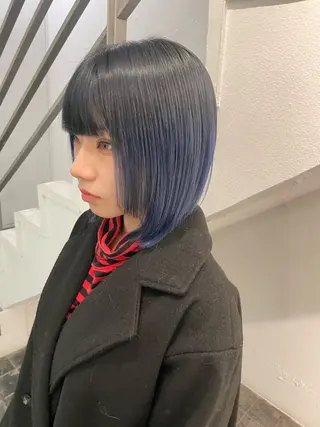 ミディアム カラー スパイラルパーマ 🌐hina⭐️のヘアスタイル