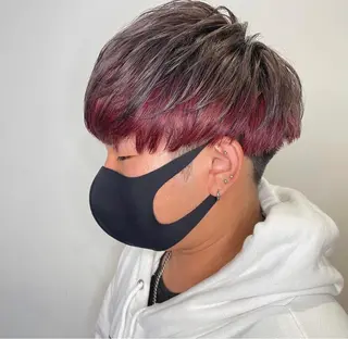 ショート カラー メンズ AMI ウルフパーマ/メンズのヘアスタイル