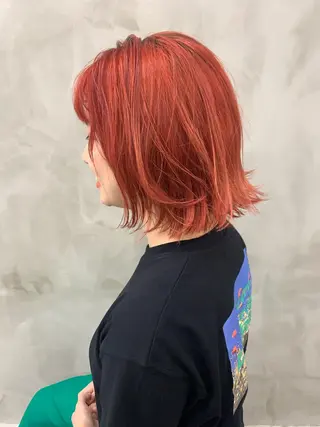 ショート カラー pole/apartment所属・💓パーマ，💗 レイヤーカットのヘアスタイル