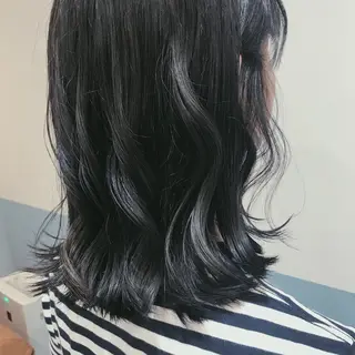 ミディアム カラー アオイ🩵暖色 /まろやかカラーのヘアスタイル