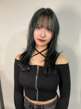 セミロング カラー カットモデル/ ハイトーン/ゆうあのヘアスタイル