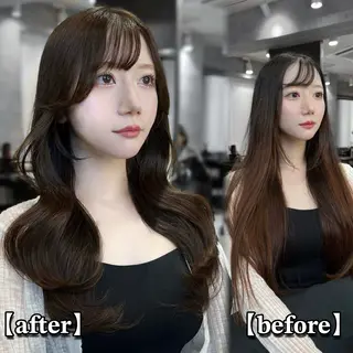 ロング カラー パーマ ヘアアレンジ 🏅韓国ヘア/新宿/ レイヤー/KSukeのヘアスタイル