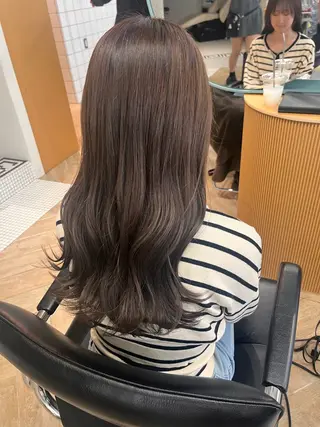 ロング パーマ/縮毛矯正 /韓国風/佐藤里咲のヘアスタイル