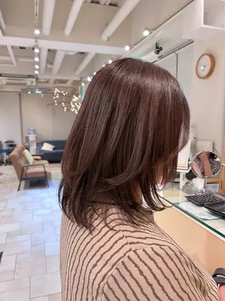 ミディアム レイヤー/暖色/ 髪質改善/永礼芳果のヘアスタイル