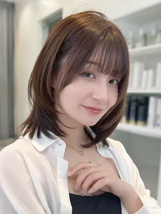 ミディアム ✨上品可愛い 垢抜けカラー/後藤✨のヘアスタイル