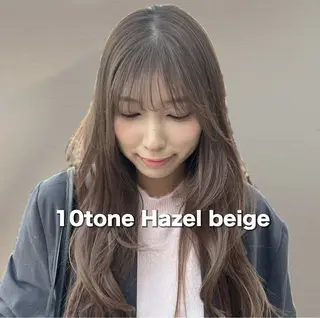 ロング カラー ヘーゼルベージュ/ 赤み消し/はるのヘアスタイル