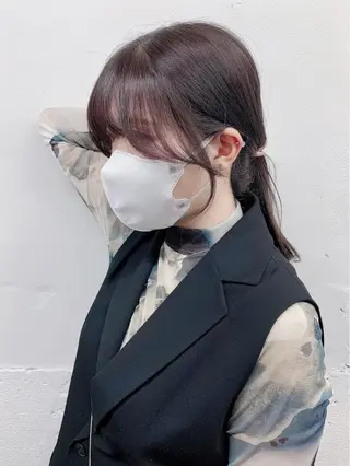 セミロング カラー 映える顔周りカット ♥️韓国ヘア"ちぇるのヘアスタイル