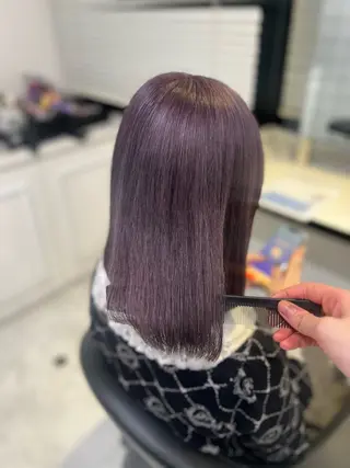 ミディアム カラー パーマ 💕上野美容師☁ ブリーチ💖サワのヘアスタイル