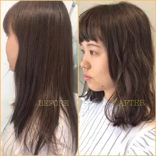 ミディアム カラー オリーブ透明感カラー 表参道/MIKUのヘアスタイル