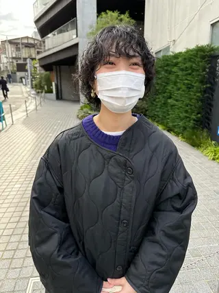 ショート カラー パーマ パーマ/透明感カラー /ボブ/吉田一生のヘアスタイル