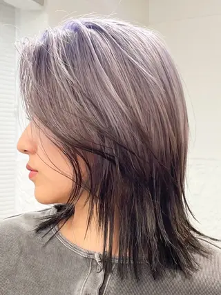 ミディアム カラー ヘアアレンジ 🦠デザインカラー/ 魚瀬あおい🦠のヘアスタイル