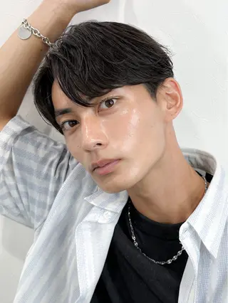 ショート パーマ メンズ パーマ/ダブルカラー ブリーチ⭐️海斗のヘアスタイル