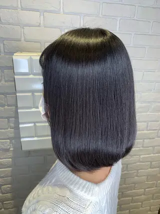 ミディアム パーマ 髪質改善/縮毛矯正 艶カラー/珠聡のヘアスタイル