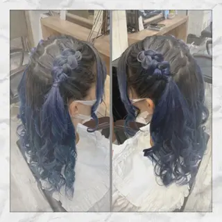 セミロング ヘアアレンジ ヘアセット/着付け 𓇼 松本 夏美𓇼のヘアスタイル