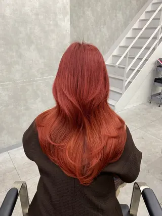 セミロング カラー レイヤー/艶カラー /韓国ヘア/高松のヘアスタイル