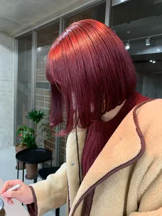 ショート カラー ボブパーマコテ巻き風 パーマNo1深江秀平のヘアスタイル