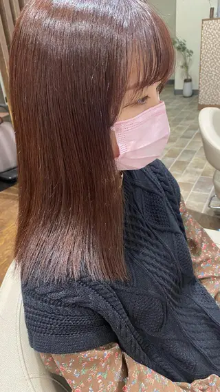 セミロング カラー 中村 友香のヘアスタイル