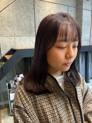 ミディアム カラー パーマ ヘアアレンジ 押切 響　のヘアスタイル