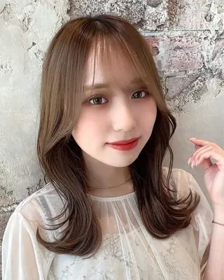 セミロング カラー 🧡くびれヘア/前髪 顔周り🧡久原結衣のヘアスタイル