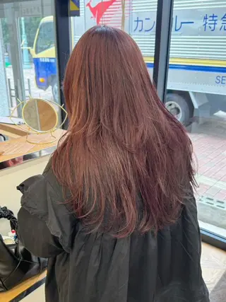 セミロング カラー 🎀仙台/艶感カラー /暖色/ありさ🎀のヘアスタイル
