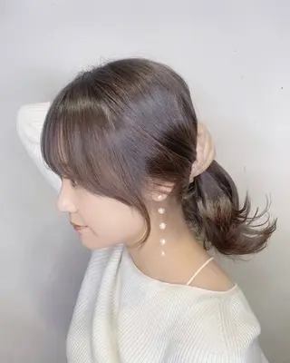 セミロング カラー 高槻No.1🇰🇷 韓国ヘア　橋口陽太のヘアスタイル