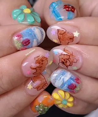 ネイル 3dパーツ/流行り 👧shushu❤️のネイルデザイン