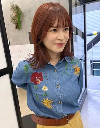 ミディアム カラー GO TODAY SHAiRE SALON表参道Polaris店所属・暖色カラー/ピンク カラー/HARUKAのヘアスタイル