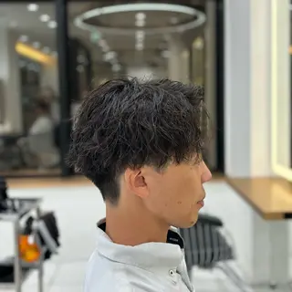 ショート パーマ メンズ メンズパーマ/ メンズカット/仙田旭のヘアスタイル