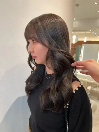 セミロング カラー 韓国レイヤー🇰🇷 韓国研修◎渋谷カイトのヘアスタイル