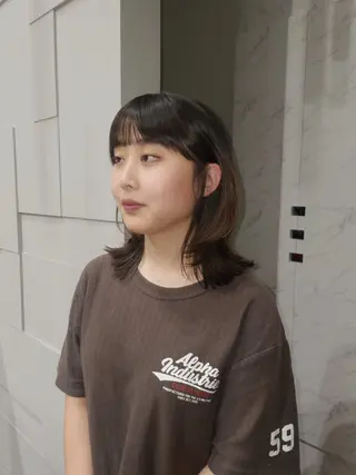 ミディアム ミユ/ショート/ カットモデル/名東区のヘアスタイル