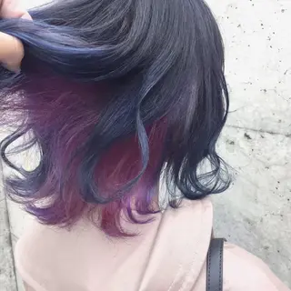 ミディアム カラー ヘアアレンジ 韓国レイヤーカット/ 儚げカラーチナツのヘアスタイル