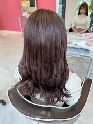 セミロング カラー 💘韓国カラー💘 クルミのヘアスタイル
