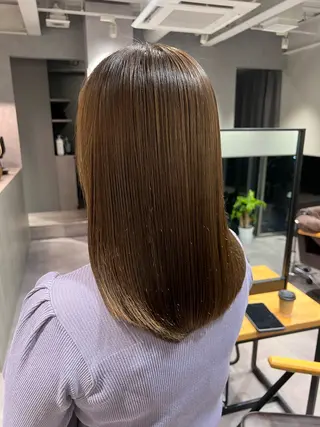 セミロング 韓国風/オシャレ /縮毛矯正/滝口琴未のヘアスタイル