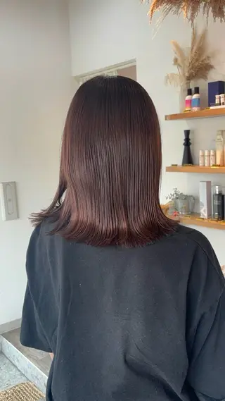 セミロング カラー ふじたしの/湘南台 透明感カラーのヘアスタイル