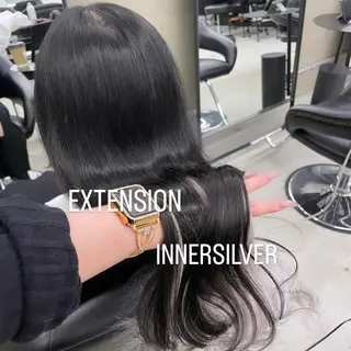 ロング カラー エクステ🩵ブリーチ 韓国ヘア🩵KAEのヘアスタイル