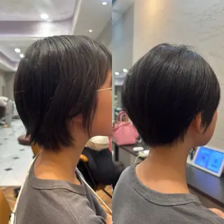 ショート 頭から整える美容師 松田のヘアスタイル