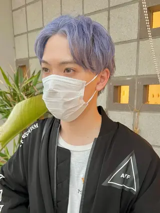 カラー メンズ メンズパーマ/フェ ザーパーマ/古川晴輝のヘアスタイル