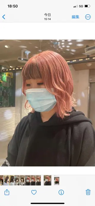 セミロング カラー 艶ハイトーン👑♡ NATSUKIのヘアスタイル