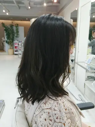 セミロング パーマ nagane sayakaのヘアスタイル