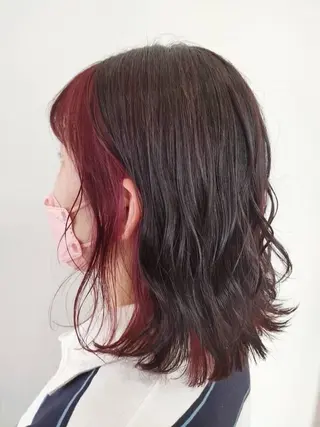 ミディアム カラー 平井 沙希のヘアスタイル