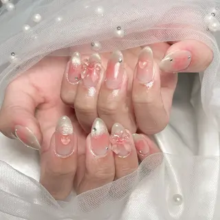 ネイル 🎀藤沢ガーリーネイ ル/長さ出し🎀のネイルデザイン