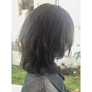 ミディアム カラー 林 梓のヘアスタイル