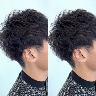 ショート パーマ メンズ LAGRECE大阪梅田店所属・美髪矯正・髪質改善 【中村吉孝】のヘアスタイル
