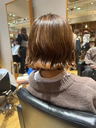 ショート コテ巻き風/ボブ パーマ🌼杉田 萌恵のヘアスタイル